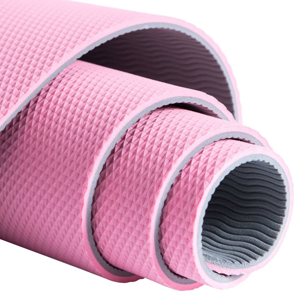 Pure2Improve Yoga Mat 173x58x0.6 cm Pink and Grey
